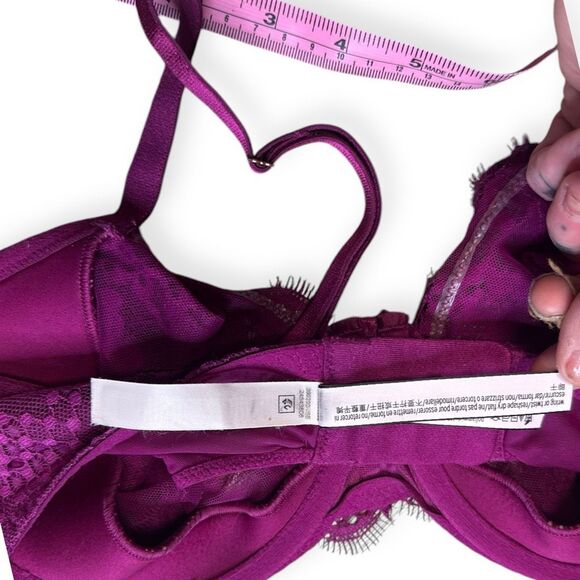 VICTORIA’S SECRET Women’s Purple Lace Push-up Without Padding Bra Size 36DDD - Picture 6 of 7